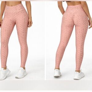 Rose Pink Scrunch Leggings by no comment, new without tags, size small